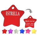 Ibera Gifts - Chapa Perro Grabada en Forma de Estrella para Perros y Gatos de Tamaño Mediano a Grande, Placa Perro Personalizada, Aluminio Brillante, Tamaño 36 x 36 mm (Dorado)