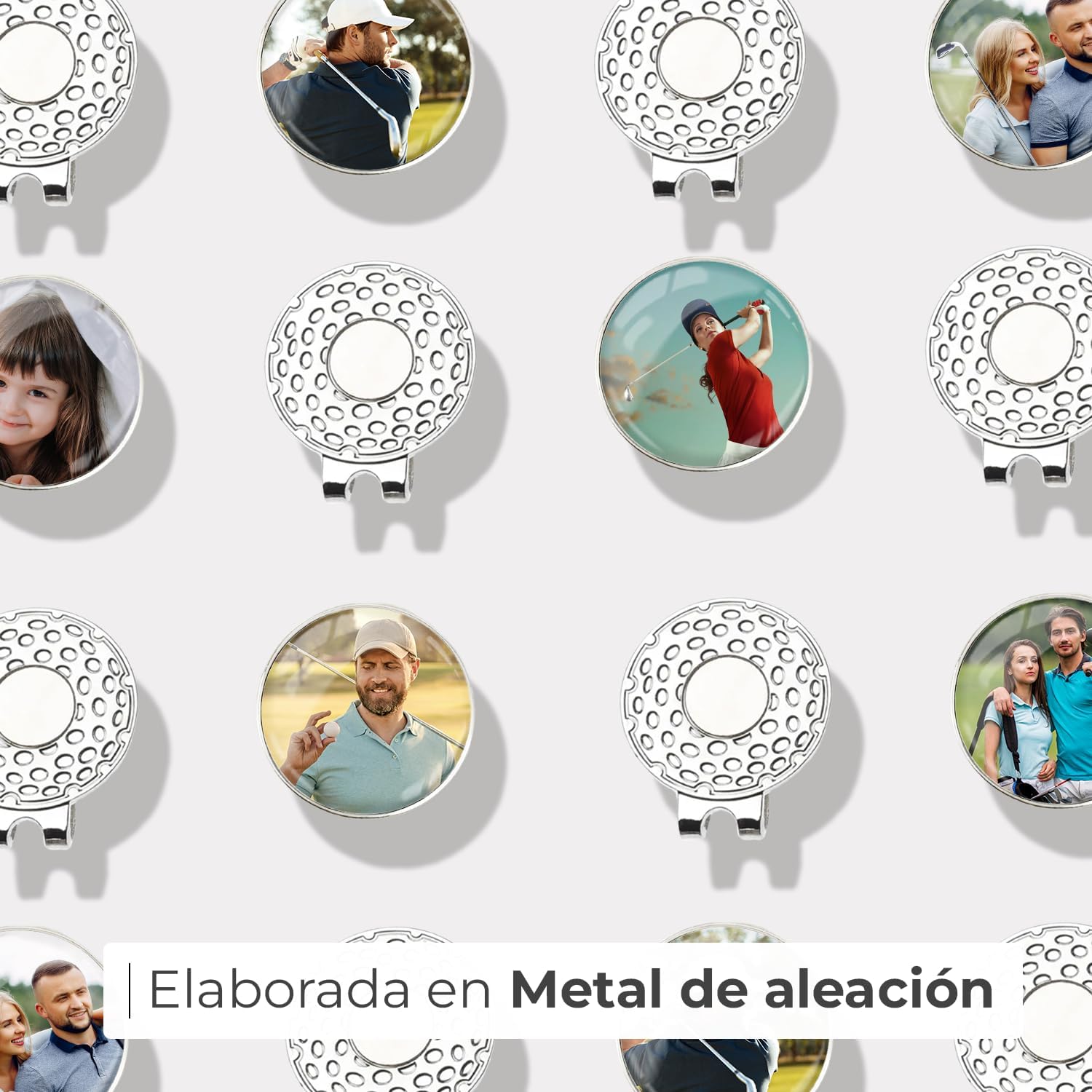 ibera gifts - Marcador Bolas de Golf Personalizado con Clip Gorra Magnético y 2 Marcadores de Bola, Presentado en Caja de Regalo, Diámetro 2,5 cm