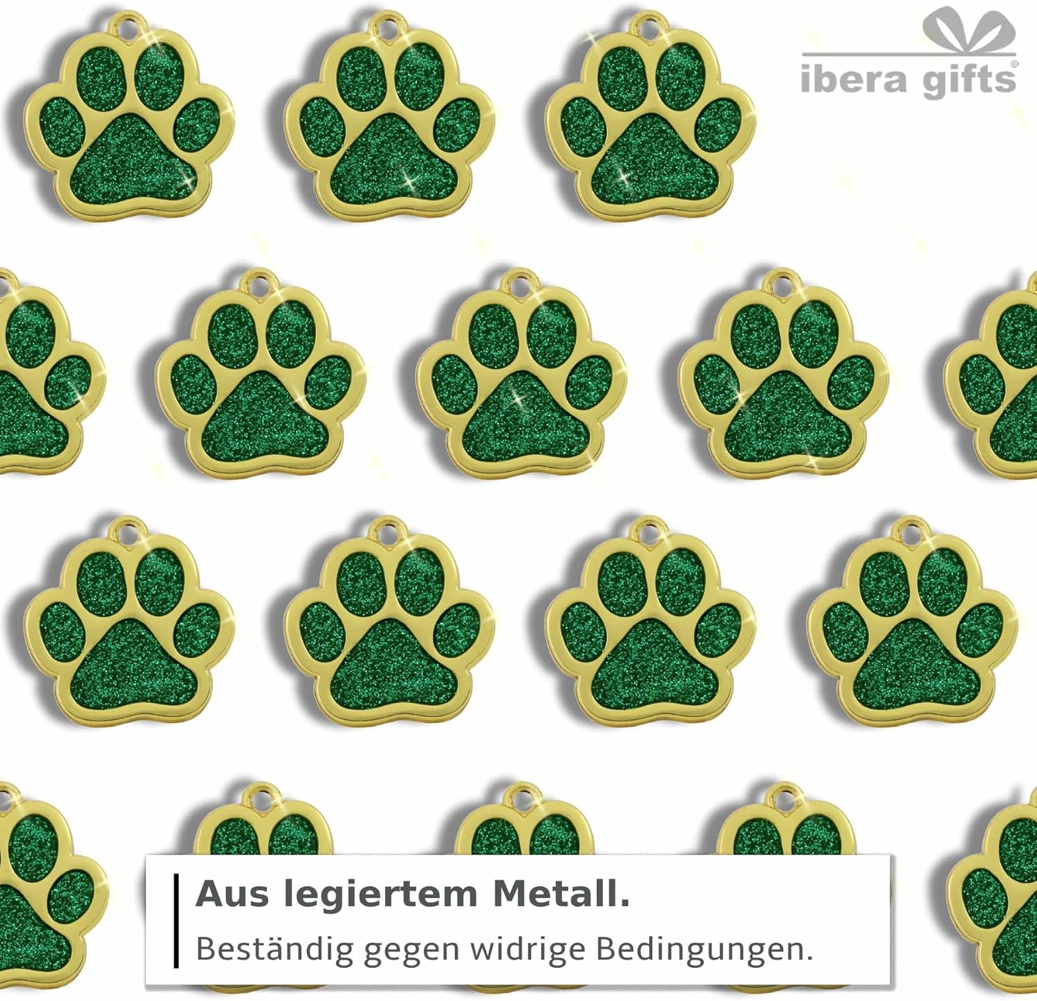 Ibera gifts - Hundemarke mit Gravur und personalisierte Hundemarke in Pfotenform, perfekt für kleine bis mittelgroße Haustiere (Rosa)