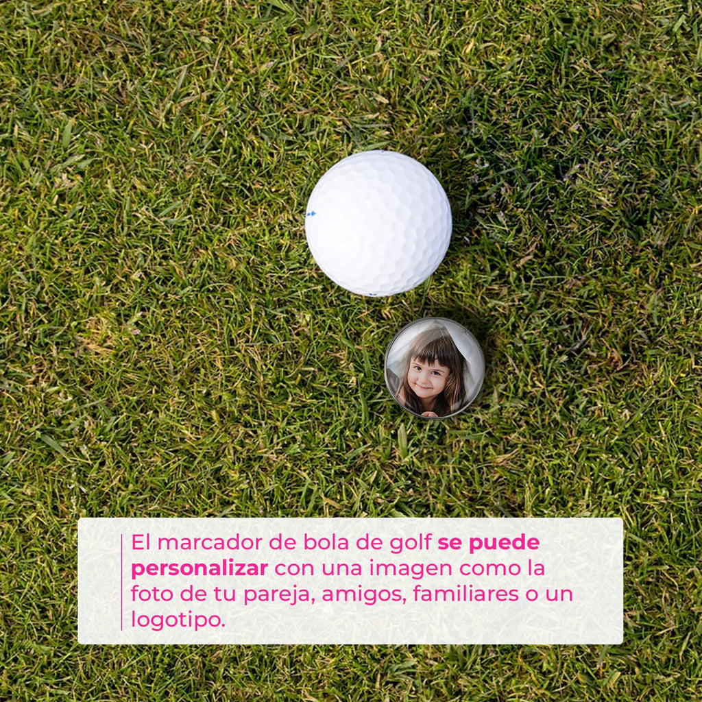 Arreglapiques de Golf con Marcador Magnetico Bolas Personalizado con Foto - Regalos para golfistas - Divot Tool, Pitch Fork, Accesorios arregla piques Repair pique repara green - Acabado Profesional
