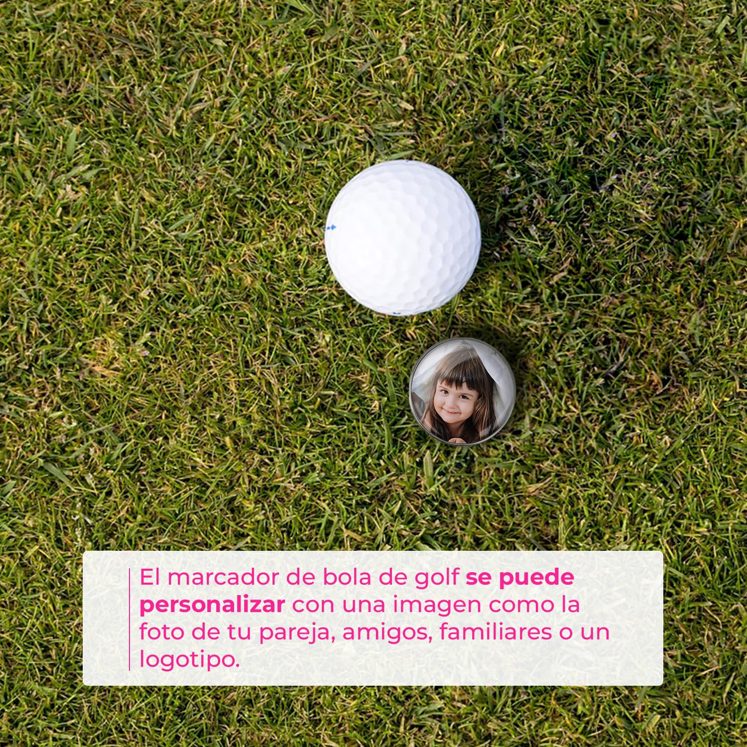 Arreglapiques de Golf con Marcador Magnetico Bolas Personalizado con Foto - Regalos para golfistas - Divot Tool, Pitch Fork, Accesorios arregla piques Repair pique repara green - Acabado Profesional