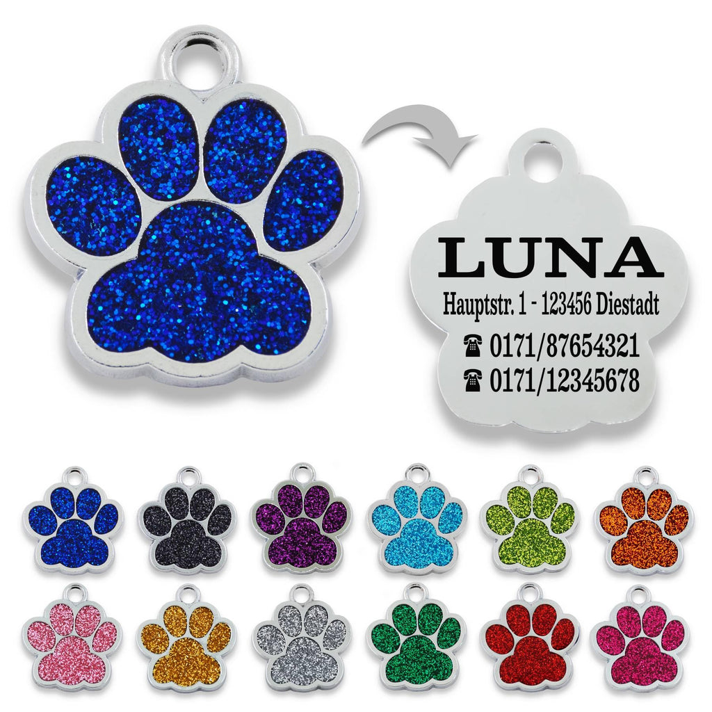 Ibera gifts - Hundemarke mit Gravur und personalisierte Hundemarke in Pfotenform, perfekt für kleine bis mittelgroße Haustiere (Rosa)