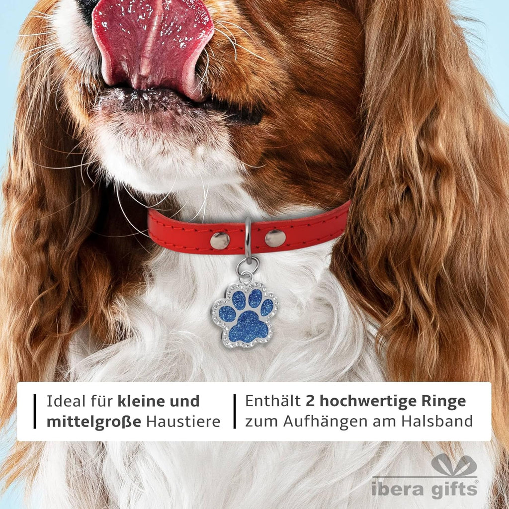 Ibera gifts - Hundemarke mit Gravur und personalisierte Hundemarke in Pfotenform, perfekt für kleine bis mittelgroße Haustiere (Rosa)