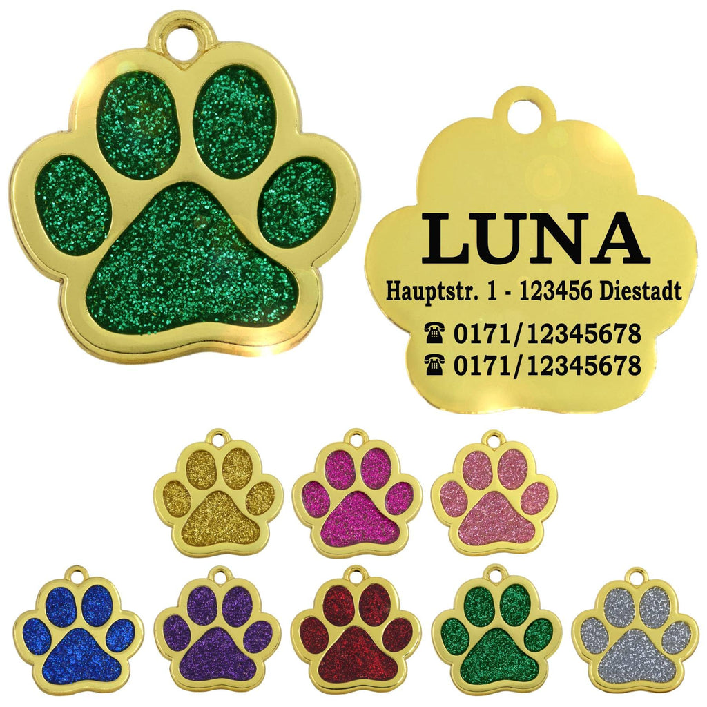 Ibera gifts - Hundemarke mit Gravur und personalisierte Hundemarke in Pfotenform, perfekt für kleine bis mittelgroße Haustiere (Rosa)