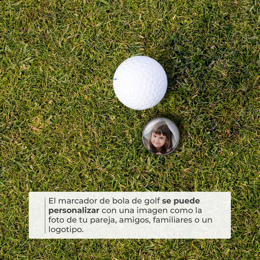 Arreglapiques de Golf con Marcador Magnetico Bolas Personalizado con Foto - Regalos para golfistas - Divot Tool, Pitch Fork, Accesorios arregla piques Repair pique repara green - Acabado Profesional